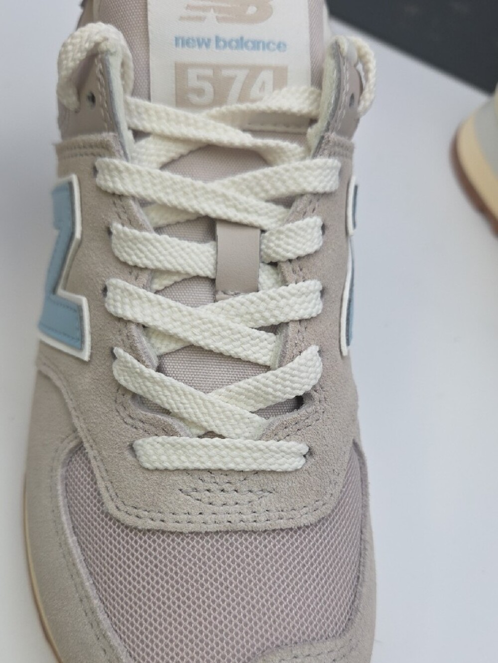 New Balance Taupe Sneakers with Light Blue N Logo - Picture 5 of 7